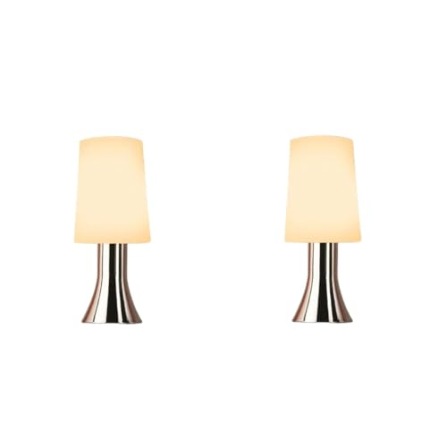 Dapo Tischleuchten-Lampen-Set Jannis mit 3-Stufen-Touch-Dimmer chrom moderne Nachttisch-Fernseh-Leuchten-Lampen-Set inklusiv G9 Eco Halogen 33W Leuchtmittel von Dapo