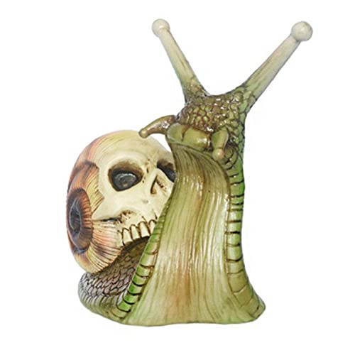 Dapuly Schädel Kopf Schnecke Harz Kunsthandwerk, Neuheit Halloween Figur Skulptur Tier Ornamente Home Decor für Party Garten Urlaub Rasen Patio von Dapuly