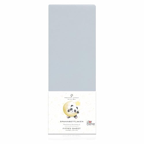 DarBene Kinder Spannbettlaken 70x140 Premium, Jersey 100% gekämmte Premium Baumwolle, atmungsaktiv, superweiches Bettlaken, Oeko-TEX, Hellblau von DarBene