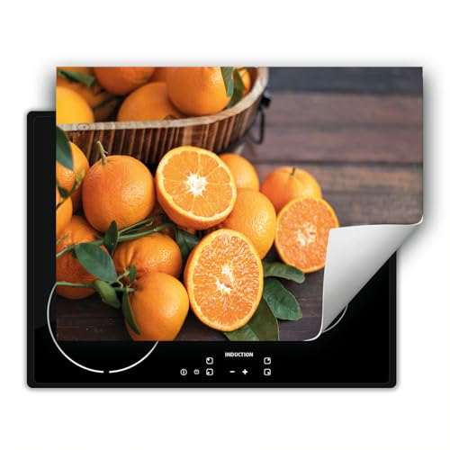 DarHaus Herdabdeckplatte 1 teilig 80x52 cm Küche Herdabdeckung Ceranfeld Herdabdeckplatten Anti Rutsch Matte Aufrollbar, Orange von DarHaus