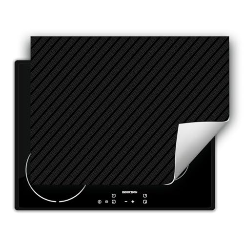 DarHaus Herdabdeckplatte 1 teilig 80x52 cm Küche Herdabdeckung Ceranfeld Herdabdeckplatten Anti Rutsch Matte Aufrollbar, dunkelgrau - Muster von DarHaus