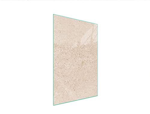 DarHaus Herdabdeckplatte 35x52 Einteilig Glas Elektroherd Induktion Herdschutz Spritzschutz Glasplatte Deko Schneidebrett, Schiefer Beige von DarHaus