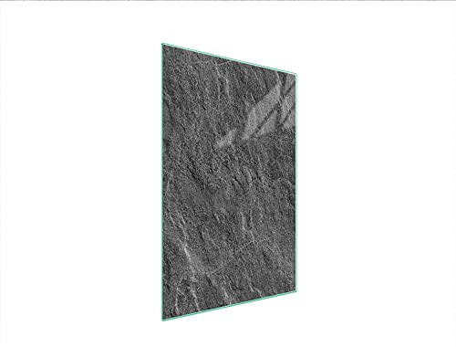 DarHaus Herdabdeckplatte 35x52 Einteilig Glas Elektroherd Induktion Herdschutz Spritzschutz Glasplatte Deko Schneidebrett, Schiefer Grau von DarHaus