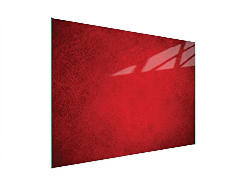 DarHaus Herdabdeckplatte 40x30 cm Einteilig Glas Elektroherd Induktion Herdschutz Spritzschutz Glasplatte Deko Schneidebrett, Rot von DarHaus