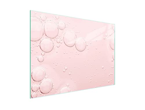 DarHaus Herdabdeckplatte 40x30 cm Einteilig Glas Elektroherd Induktion Herdschutz Spritzschutz Glasplatte Deko Schneidebrett, Tropfen Rosa von DarHaus