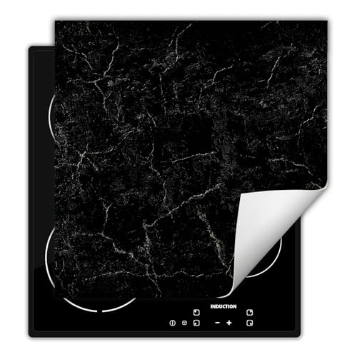 DarHaus Herdabdeckplatte 50x52 cm Einteilig Küchen Zubehör Kochfeld Abdeckung Ceranfeld Herdplattenabdeckung Induktionskochfeld Aufrollbare Matte, schwarz - Marmor von DarHaus