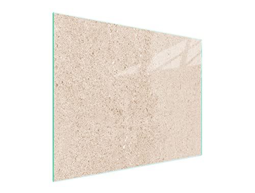 DarHaus Herdabdeckplatte 52x40 cm 1-teilig Ceranfeldabdeckung Induktion Herdschutz Spritzschutz Glasplatte Deko Schneidebrett, Schiefer Beige von DarHaus