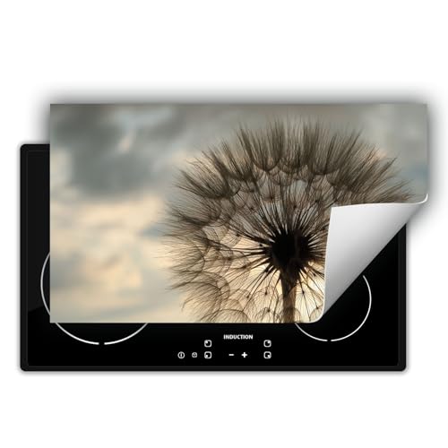 DarHaus Herdabdeckplatte Einteilig Ceranfeld Abdeckplatte Induktionsschutz Küche Deko Vinyl Matte Aufrollbar 90x52 cm, Blume von DarHaus