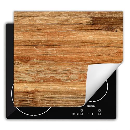 DarHaus Herdabdeckplatte Einteilig Küche Herdabdeckung Ceranfeld Herdabdeckplatten Anti Rutsch Matte Aufrollbar 60x52 cm, Holz von DarHaus