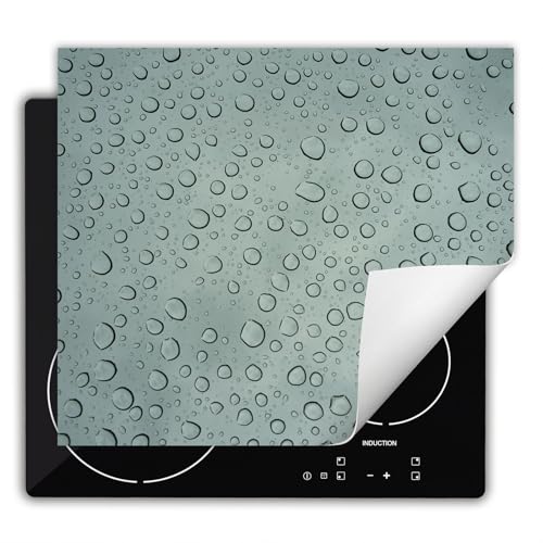 DarHaus Herdabdeckplatte Einteilig Küche Herdabdeckung Ceranfeld Herdabdeckplatten Anti Rutsch Matte Aufrollbar 60x52 cm, grau - tropfen von DarHaus