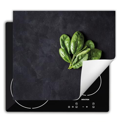 DarHaus Herdabdeckplatte Einteilig Küche Herdabdeckung Ceranfeld Herdabdeckplatten Anti Rutsch Matte Aufrollbar 60x52 cm, schiefer - Basilikum von DarHaus