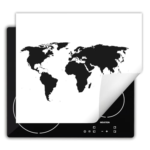 DarHaus Herdabdeckplatte Einteilig Küche Herdabdeckung Ceranfeld Herdabdeckplatten Anti Rutsch Matte Aufrollbar 60x52 cm, schwarz - Karte von DarHaus