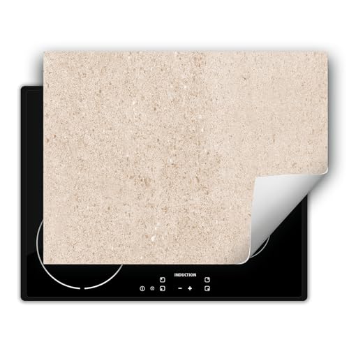 DarHaus Herdabdeckplatte Einteilig Küche Herdabdeckung Ceranfeld Herdabdeckplatten Anti Rutsch Matte Aufrollbar 70x52 cm, beige von DarHaus