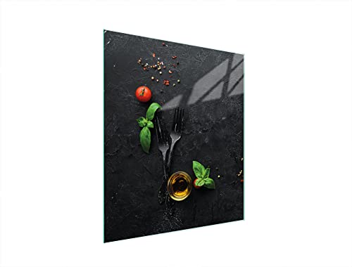 DarHaus Herdabdeckplatte einteilig 45x52 cm Ceranfeld Abdeckung Glas Spritzschutz Abdeckplatte Glasplatte Herd Ceranfeldabdeckung Deko, Schiefer Küche von DarHaus