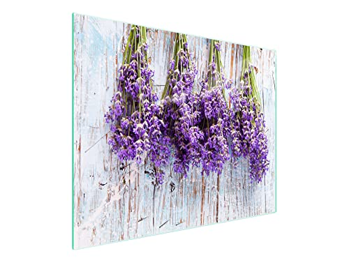 DarHaus Herdabdeckplatte einteilig 52x30 cm Ceranfeld Abdeckung Glas Spritzschutz Abdeckplatte Glasplatte Herd Ceranfeldabdeckung Deko, Lavendel Violett von DarHaus