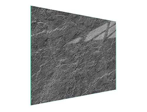 DarHaus Herdabdeckplatte einteilig 52x30 cm Ceranfeld Abdeckung Glas Spritzschutz Abdeckplatte Glasplatte Herd Ceranfeldabdeckung Deko, Schiefer Grau von DarHaus