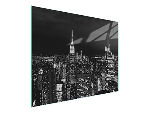 DarHaus Herdabdeckplatte einteilig 52x30 cm Ceranfeld Abdeckung Glas Spritzschutz Abdeckplatte Glasplatte Herd Ceranfeldabdeckung Deko, Stadt Schwarz von DarHaus