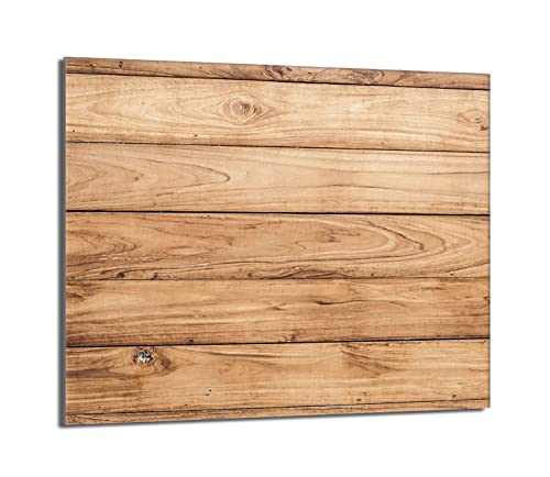 Herdabdeckplatte 60x52 Einteilig Glas Elektroherd Induktion Herdschutz Spritzschutz Glasplatte Deko Schneidebrett, Holz Braun von DarHaus