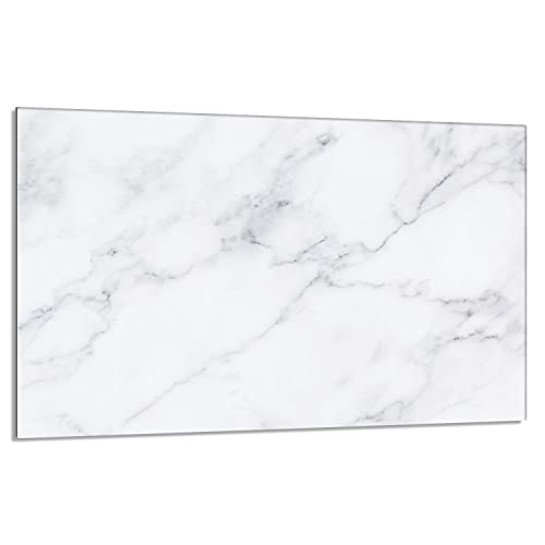 Herdabdeckplatte 80x52 cm 1-teilig Ceranfeldabdeckung Induktion Herdschutz Spritzschutz Glasplatte Deko Schneidebrett, Marmor Weiß Herdabdeckplatte 80x52 cm 1-teilig Ceranfeldabdeckung Induktion Herdschutz Spritzschutz Glasplatte Deko Schneidebrett, Marmor Weiß von DarHaus