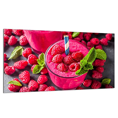 Herdabdeckplatte 90x52 cm 1-teilig Ceranfeldabdeckung Induktion Herdschutz Spritzschutz Glasplatte Deko Schneidebrett, Himbeeren Rosa von DarHaus