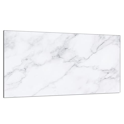 Herdabdeckplatte 90x52 cm 1-teilig Ceranfeldabdeckung Induktion Herdschutz Spritzschutz Glasplatte Deko Schneidebrett, Marmor Weiß Herdabdeckplatte 90x52 cm 1-teilig Ceranfeldabdeckung Induktion Herdschutz Spritzschutz Glasplatte Deko Schneidebrett, Marmor Weiß von DarHaus