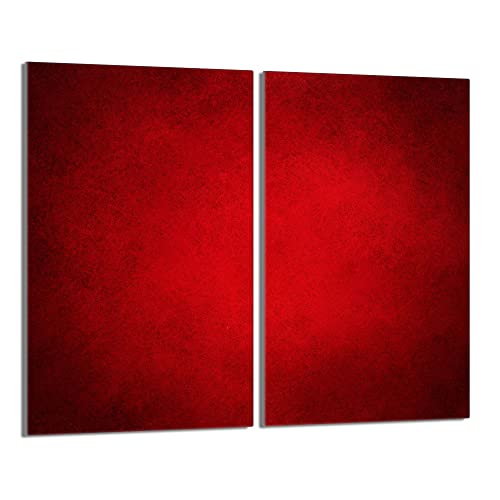 Herdabdeckplatten 2 Teilig 2x30x52 cm Ceranfeldabdeckung Küche Elektroherd Induktion Herdschutz Spritzschutz Glasplatte Schneidebrett, Rot von DarHaus