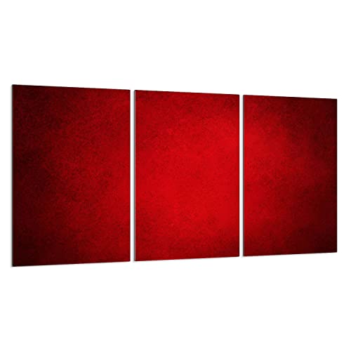 Herdabdeckplatten 3 Teilig 90x52 cm Ceranfeldabdeckung Küche Elektroherd Induktion Herdschutz Spritzschutz Glasplatte Schneidebrett, Rot von DarHaus