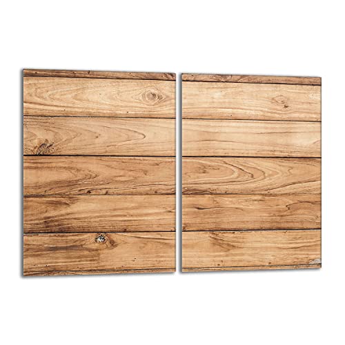 Herdabdeckplatten Set 2x40x52 cm Ceranfeld Abdeckung Glas Spritzschutz Abdeckplatte Glasplatte Herd Ceranfeldabdeckung Deko, Holz Braun Herdabdeckplatten Set 2x40x52 cm Ceranfeld Abdeckung Glas Spritzschutz Abdeckplatte Glasplatte Herd Ceranfeldabdeckung Deko, Holz Braun von DarHaus