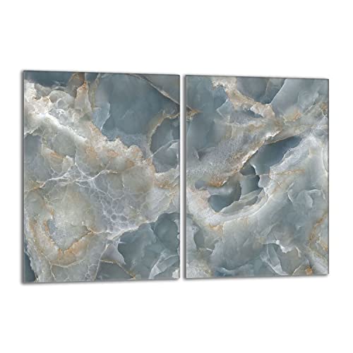Herdabdeckplatten Set 2x40x52 cm Ceranfeld Abdeckung Glas Spritzschutz Abdeckplatte Glasplatte Herd Ceranfeldabdeckung Deko, Marmor Grau Herdabdeckplatten Set 2x40x52 cm Ceranfeld Abdeckung Glas Spritzschutz Abdeckplatte Glasplatte Herd Ceranfeldabdeckung Deko, Marmor Grau von DarHaus