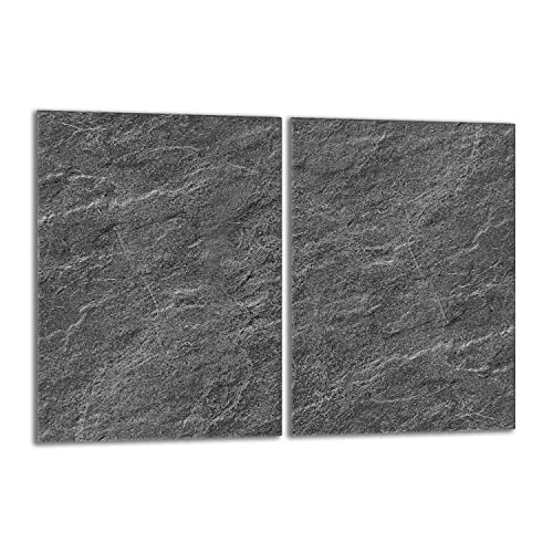 Herdabdeckplatten Set 2x40x52 cm Ceranfeld Abdeckung Glas Spritzschutz Abdeckplatte Glasplatte Herd Ceranfeldabdeckung Deko, Schiefer Grau Herdabdeckplatten Set 2x40x52 cm Ceranfeld Abdeckung Glas Spritzschutz Abdeckplatte Glasplatte Herd Ceranfeldabdeckung Deko, Schiefer Grau von DarHaus