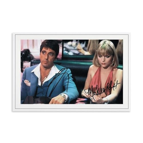 AL PACINO & MICHELLE PFEIFFER SCARFACE SIGNED Poster Dekorative Malerei Leinwand Wandkunst Wohnzimmer Poster Schlafzimmer Malerei,Wandkunst Bilddruck Moderne Familienzimmer Dekor 24x36inch(60x90cm) von DaranKaep