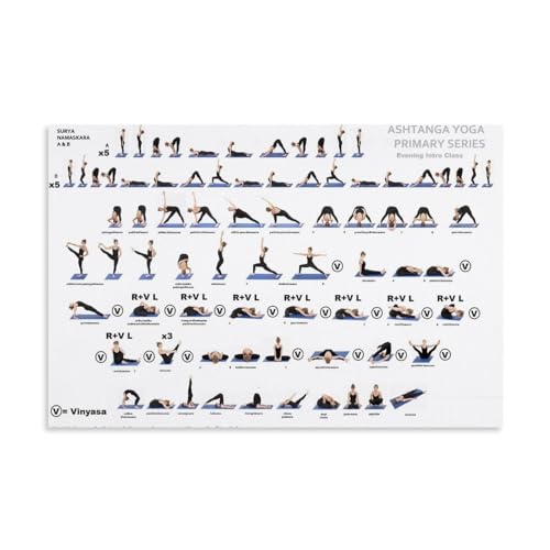 DaranKaep Ashtanga Yoga Primary Series Poster Dekorative Malerei Leinwand Wandkunst Wohnzimmer Poster Schlafzimmer Malerei,Wandkunst Bilddruck Moderne Familienzimmer Dekor 12x18inch(30x45cm) von DaranKaep