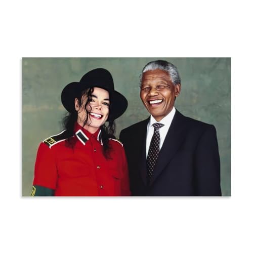 DaranKaep Nelson Mandela And Michael Jackson Poster Dekorative Malerei Leinwand Wandkunst Wohnzimmer Poster Schlafzimmer Malerei,Wandkunst Bilddruck Moderne Familienzimmer Dekor 12x18inch(30x45cm) von DaranKaep