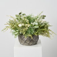 Grüne Felder - Gemischter Salbei, Weicher Grüner Astilbe, Rosmarin, Lammohr & Aussaat Ruscus Alltägliches Greenery-Mittelstück-Arrangement von DarbyCreekTrading