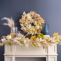 Neutraler Herbst Blatt, Kürbis & Maisschale Ernte Mantel Girlande Tischläufer von DarbyCreekTrading