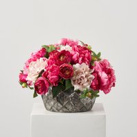 Pfingstrosen-Blumenstrauß - Gemischte Rosa, Rote Und Fuchsienfarbene Seidenpfingstrosen in Abgerundetem von DarbyCreekTrading