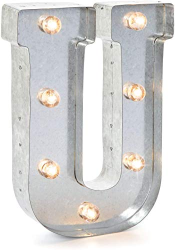Darice 5915-721, LED Buchstaben - U, Metall, Silber, 25.5 x 19 x 5 cm Darice 5915-721, LED Buchstaben - U, Metall, Silber, 25.5 x 19 x 5 cm von Darice