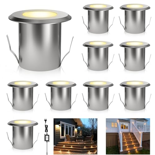 DarisingSun LED Bodeneinbaustrahler 10er Set Ø39mm 0,5W Terrassen Einbaustrahler Aussen 12V IP67 Wasserdicht Aluminium Terrassenstrahler Licht für Küche Garten Treppen Balkon Terrasse, Warmes Weiß DarisingSun LED Bodeneinbaustrahler 10er Set Ø39mm 0,5W Terrassen Einbaustrahler Aussen 12V IP67 Wasserdicht Aluminium Terrassenstrahler Licht für Küche Garten Treppen Balkon Terrasse, Warmes Weiß von DarisingSun
