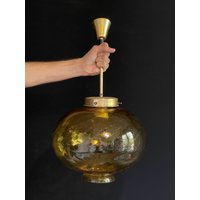 Vintage Bubble Glas Hängelampe Aus Den 70Er Jahren/Mid-Century Opalglas Mittelalterliche Beleuchtung Retro Space Age Lampe von DarjaDarjuska