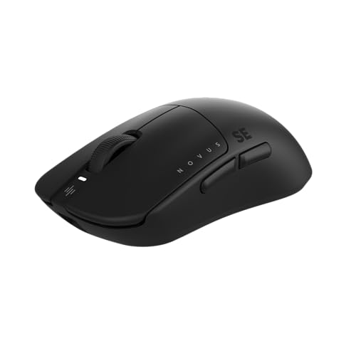 Dark Project Novus SE Wireless Gaming-Maus | Ultra-Leicht 48g | PixArt PAW3395 | 26K DPI | 1K Hz Abtastrate | 6 Programmierbare Tasten | bis zu 40 Stunden Akkulaufzeit | Schwarz von Dark Project
