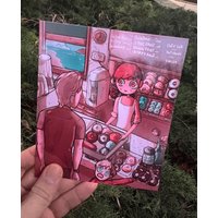 Süßer Donut Shop Kunstdruck A5/Farbenfrohe Illustration Eines Jungen Bäckers Fröhliche Dekoration von DarklycuteDE