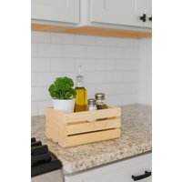 Kleine Natürliche Holzkiste - Rustikale Aufbewahrung & Dekoration Für Zu Hause von DarlasStudio66