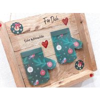 Weihnachtsgeschenk Wanddeko Aus Holz Origami Handschuhe Befüllbar, Frohe Weihnachten Deko von DarleensBastelecke