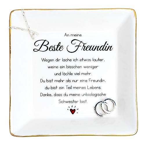 Darlena Beste Freundin Dekoschale | Beste Freundin Geschenk, Geburtstagsgeschenk | Schmuckschale, Schmucktablett mit Spruch | BFF Geschenke für beste Freundin zum Geburtstag oder Weihnachten Darlena Beste Freundin Dekoschale | Beste Freundin Geschenk, Geburtstagsgeschenk | Schmuckschale, Schmucktablett mit Spruch | BFF Geschenke für beste Freundin zum Geburtstag oder Weihnachten von Darlena