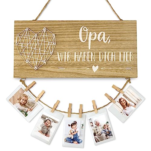 Darlena Opa wir haben Dich lieb Schild | Opa Geschenk, Geburtstagsgeschenk | Holzschild mit Spruch | Tolles Geschenk für Opa zum Geburtstag, Vatertag oder Weihnachten von Darlena