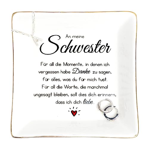 Darlena Schwester Dekoschale | Geschenk, Geburtstagsgeschenk | Schmuckschale, Schmucktablett Mit Spruch | Danke Geschenke für Schwester Zum Geburtstag Oder Weihnachten Darlena Schwester Dekoschale | Geschenk, Geburtstagsgeschenk | Schmuckschale, Schmucktablett Mit Spruch | Danke Geschenke für Schwester Zum Geburtstag Oder Weihnachten von Darlena