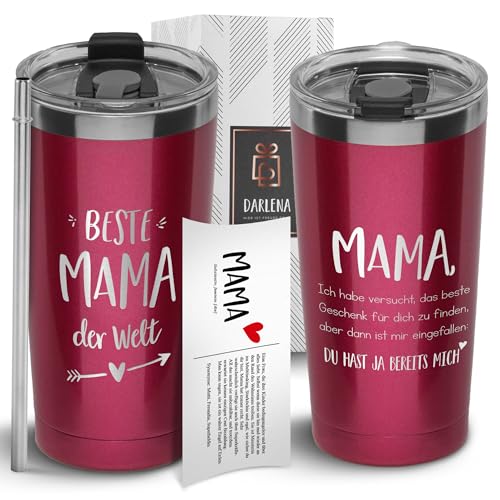 Darlena Thermobecher Beste Mama (Lustig) | Mama Geschenk, Geburtstagsgeschenk | Kaffeebecher to go mit Spruch | Lustige Geschenke für Mama zum Geburtstag, Muttertag oder Weihnachten | 500 ml von Darlena