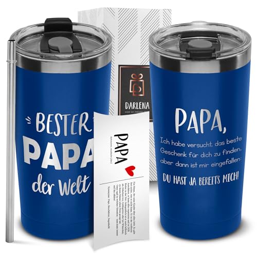 Darlena Thermobecher Bester Papa | Geschenk für Papa zum Geburtstag, Vatertag oder Weihnachten | Kaffeebecher to Go mit Spruch | Lustige Geschenkidee | 500 ml Darlena Thermobecher Bester Papa | Geschenk für Papa zum Geburtstag, Vatertag oder Weihnachten | Kaffeebecher to Go mit Spruch | Lustige Geschenkidee | 500 ml von Darlena