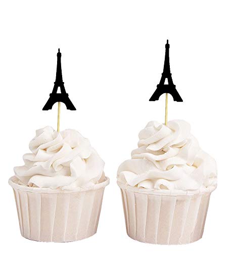 Darling Souvenir, Eiffelturm Cupcake Toppers, Hochzeitsfest Dessert Dekorationen - Packung von 20 von Darling Souvenir