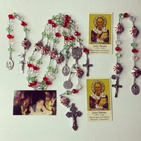 Heilige Familie Krippe Kristall 10mm Rosenkranz Geschenkset Mit Pardon Kruzifix von DarlingBeadsOfMay